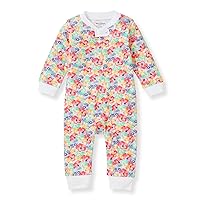 Burt's Bees Baby Baby Girls Pajamas, Sleep and Play Loose Fit, 100% Organic Cotton, Soft One-piece PJs, Diagonal Zip Up Romper Newborn Essentials with Interior Zipper Guard in sizes NB to 6-9 Months