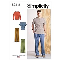 Simplicity Men's Knit Top and Pants Sewing Pattern Kit, Code S9315, Sizes XS-S-M-L-XL-XXL, Multicolor