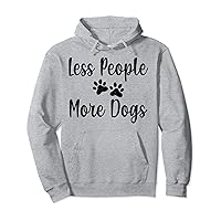 Distressed Less People More Dogs Funny Dog Lovers Pullover Hoodie