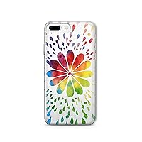 Clear Case for iPhone 8 Plus, Cover for iPhone 7 Plus,MILKYWAY Design Printed Floral Lace Yoga TPU Bumper Protective Back Cover for iPhone 8 Plus 7 Plus [Supports Wireless Charging] - RAINBOW MANDALA