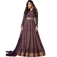 Wedding Reception Wear Indian Long Anarkali Gown Dress Pakistani Salwar Kameez Suits