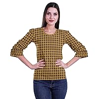 Ruffle Sleeve Printed Cotton Womens Tops Plus Size Short T-Shirt Top