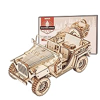 3D Wooden Puzzle for Adults-Mechanical Car Model Kits-Brain Teaser Puzzles-Vehicle Building Kits-Unique Gift for Kids on Birthday/Christmas Day(1:18 Scale)(MC701-Army Field Car)