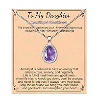 Tarsus Crystal Pendant Necklace for Women Teen Girls, Moonstone, Amethyst, Fashion Jewelry, Gifts for Valentines Day Birthday Christmas