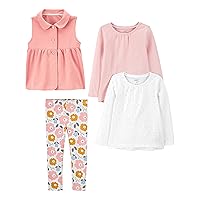 Simple Joys by Carter's girls 4-piece Top and Vest Set
