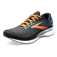 Brooks Men’s Trace 2 Neutral Running Shoe - Black/Classic Blue/Orange - 11.5 Medium