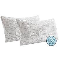 Clara Clark Memory Foam Pillow - King Size Set of 2 Memory Foam Pillows, Rayon Derived from Bamboo Pillow, Cooling Pillow, Adjustable Pillow, Removable Bed Pillow Cover