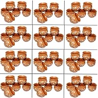 Ceramic 6 Pc Kulhar Kulhad Cups Traditional Indian Chai Tea Cup Set of 12 Wholesale Lot(2x2 inch)
