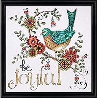 Tobin DW2789 Heartfelt be Joyful Counted Cross Stitch Kit, 10 by 10-Inch, 14 Count