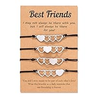 Tarsus 2/3/4/5/6 Pcs Best Friend Bracelets Bff Matching Heart Bracelet Best Friend Friendship Gifts for Women Friends Girls Teen