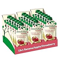 Beech-Nut Baby Food Pouches, Banana Apple Strawberry Fruit Puree, 3.5 oz (18 Pack)