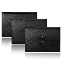 3Pcs Expanding File Folders, 13 Pockets File Organizer Accordion File Holder with Elastic Buckles Closure, A4 Paper Document Organizer for Home School Office