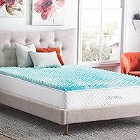 2 Inch Convoluted Gel Swirl Memory Foam Mattress Topper - Promotes Airflow - Relieves Pressure Points - Twin