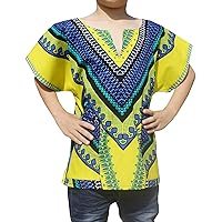 RaanPahMuang Childs African Arrowhead Heart Dashiki Shirt Short Sleeve