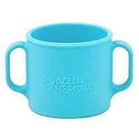 green sprouts Learning Cup | Silicone helps avoid harmful chemicals | Helps toddler develop independent drinking skills, 2 easy-grip handles, Heat-Resistant, Dishwasher Safe