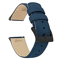 BARTON Sailcloth Quick Release Premium Nylon Weave Choice of Color and Width 18mm, 19mm, 20mm, 21mm, 22mm, 23mm, 24mm