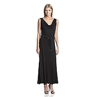 Calvin Klein Women's Solid Blouson Maxi Dress, Black, X-Small