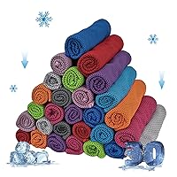 AWOWZ 30 Pack Cooling Towel Ice Towel Workout Towel, Soft Breathable Sweat Towel for Sports, Yoga, Gym, Golf, Camping, Running, Fitness, Workout & More Activities