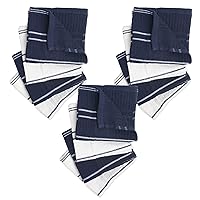 DII Basic Ribbed Terry Kitchen Basics Collection, Blue, Dishcloths, 12 Piece