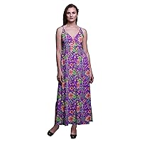Bimba Rayon Printed Ladies Long Summer Sleeveless Long Chic Dres Maxi Beach Wear Print Casual Maxi Beach Dress