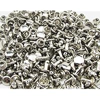 Silvery Double Cap Rivets Plane Cap 7mm and Post 8mm Pack of 150 Sets