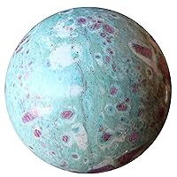 Satin Crystals Ruby Fuchsite Sphere Field of Love Precious Crystal Ball 2.25-2.5 Inches