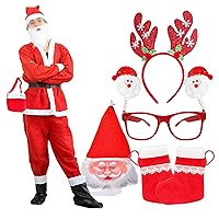 Home Genie Santa Claus Costume With Complete Combo Set | Christmas Fancy Dress For Kids | Santa Claus Dress Set For Kids