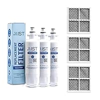Mist Fresh LT120F Refrigerator Air Filter Replacement and ADQ36006101 Water Filter Replacement for LG, ADQ36006102, Kenmore Elite 9690, 46-9690, 469690, RFC 1200A, FML-3, (3 & 3 Pack bundle)
