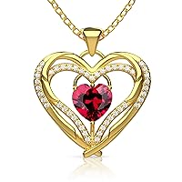 presents14K Gold Heart Pendant Necklace with Birthstone for Women GIFT-READY in a Stylish Blue Clamshell Box with Logo, perfect for Birthdays, Anniversaries, & More