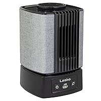 Lasko SB100 SlumberBreeze 2-in-1 Small Table Fan and White Noise Machine for Better Sleep in the Bedroom and Focus in the Home Office, Black