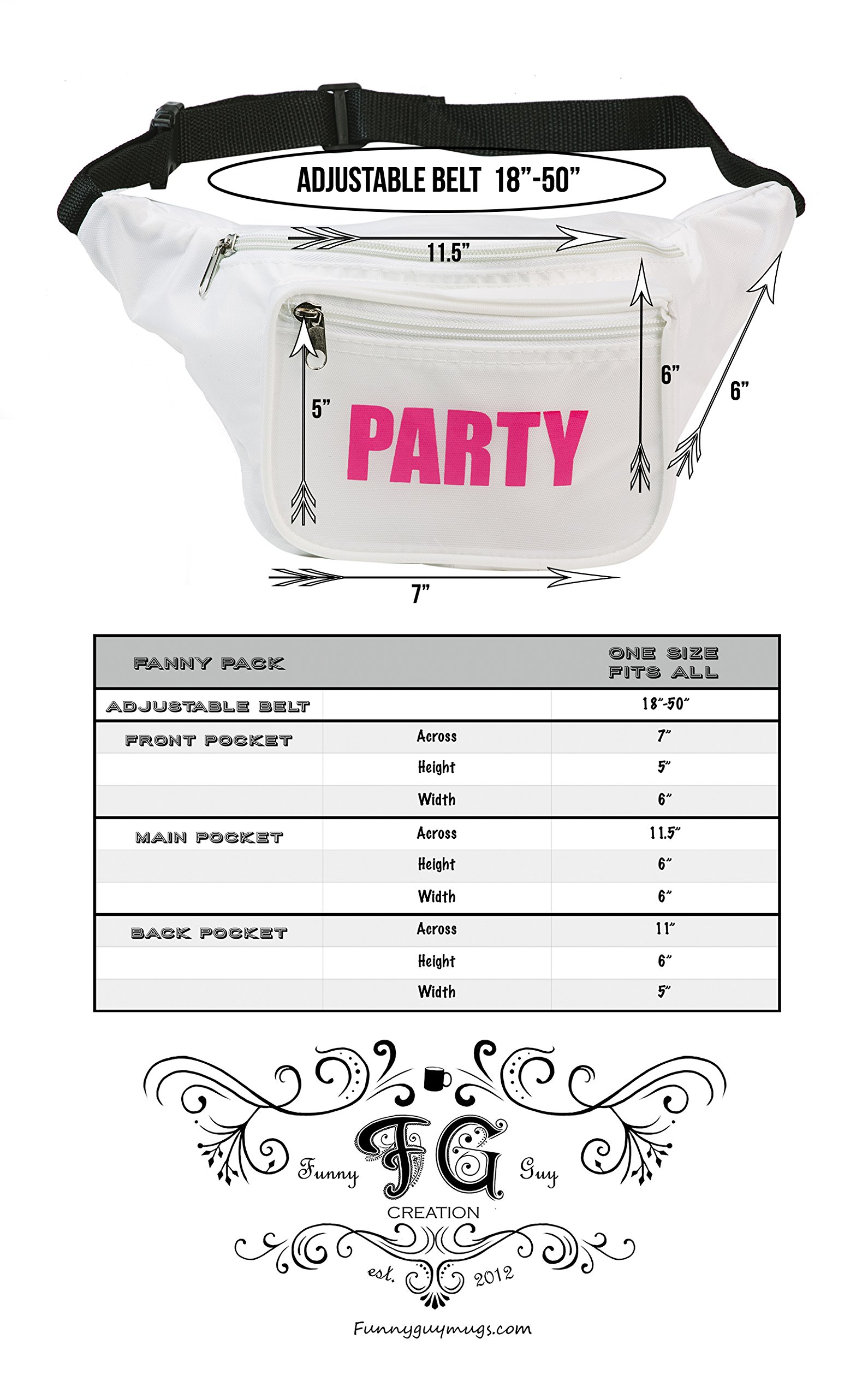 Funny Guy Mugs PARTY Fanny Pack, White