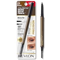 Revlon ColorStay Micro Eyebrow Pencil with Built In Spoolie Brush, Infused with Argan and Marula Oil, Waterproof, Smudgeproof, 453 Soft Brown (Pack of 1)