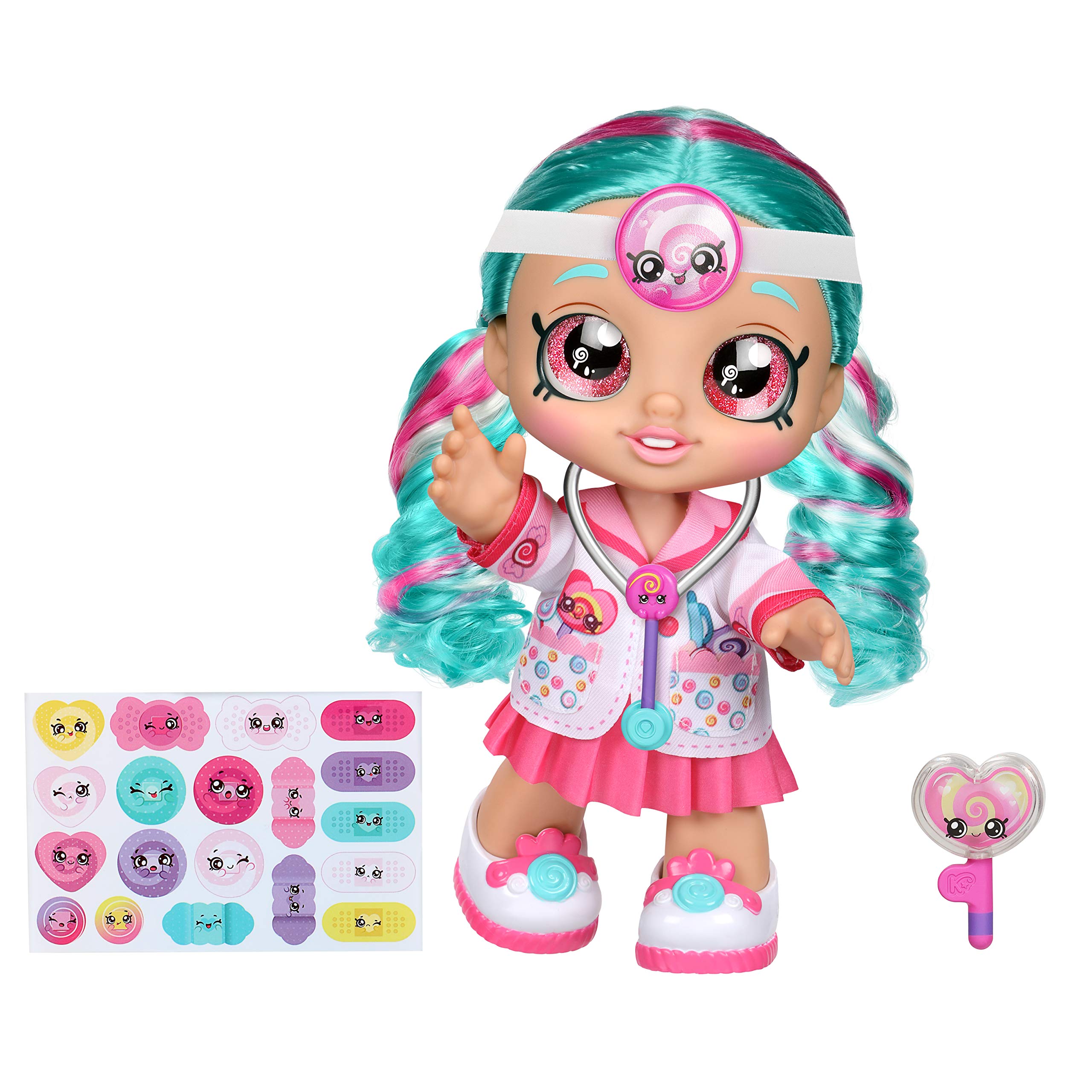 Kindi Kids Fun Time 10 Inch Doll, Dr Cindy Pops with Stethoscope and Shopkins Inspired Lollipop| Changeable Clothes and Removable Shoes | for Ages 3+