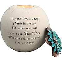 Pavilion Gift Company 19095 Stars in The Sky Candle Holder, 5-Inch, Terra Cotta , Beige