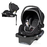 Evenflo LiteMax DLX Infant Car Seat with FreeFlow Fabric, SafeZone and Load Leg Base Black