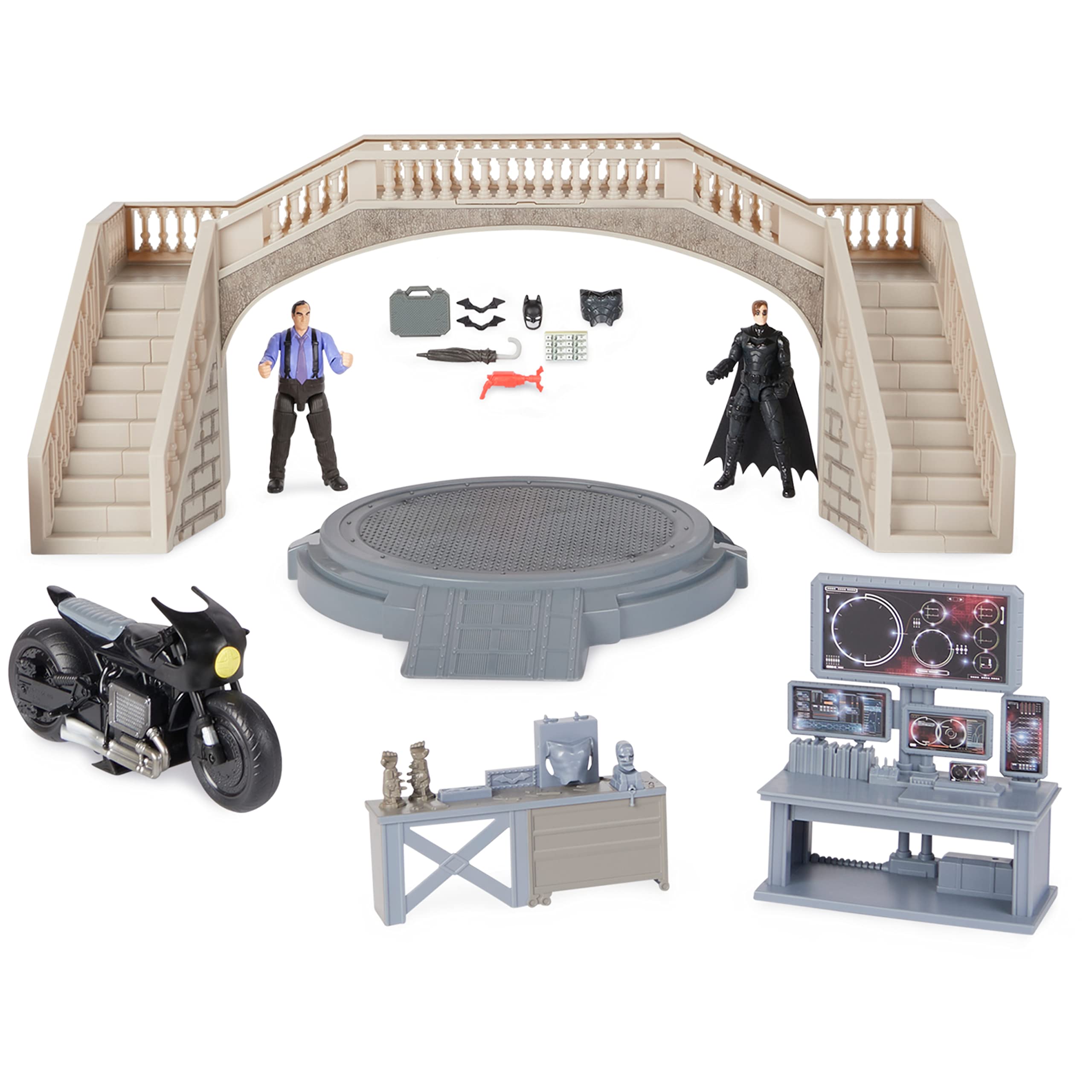 DC Comics, Batman Batcave with Exclusive Batman and Penguin Action Figures and Batcycle, The Batman Movie Collectible Kids Toys for Boys Ages 3 and Up