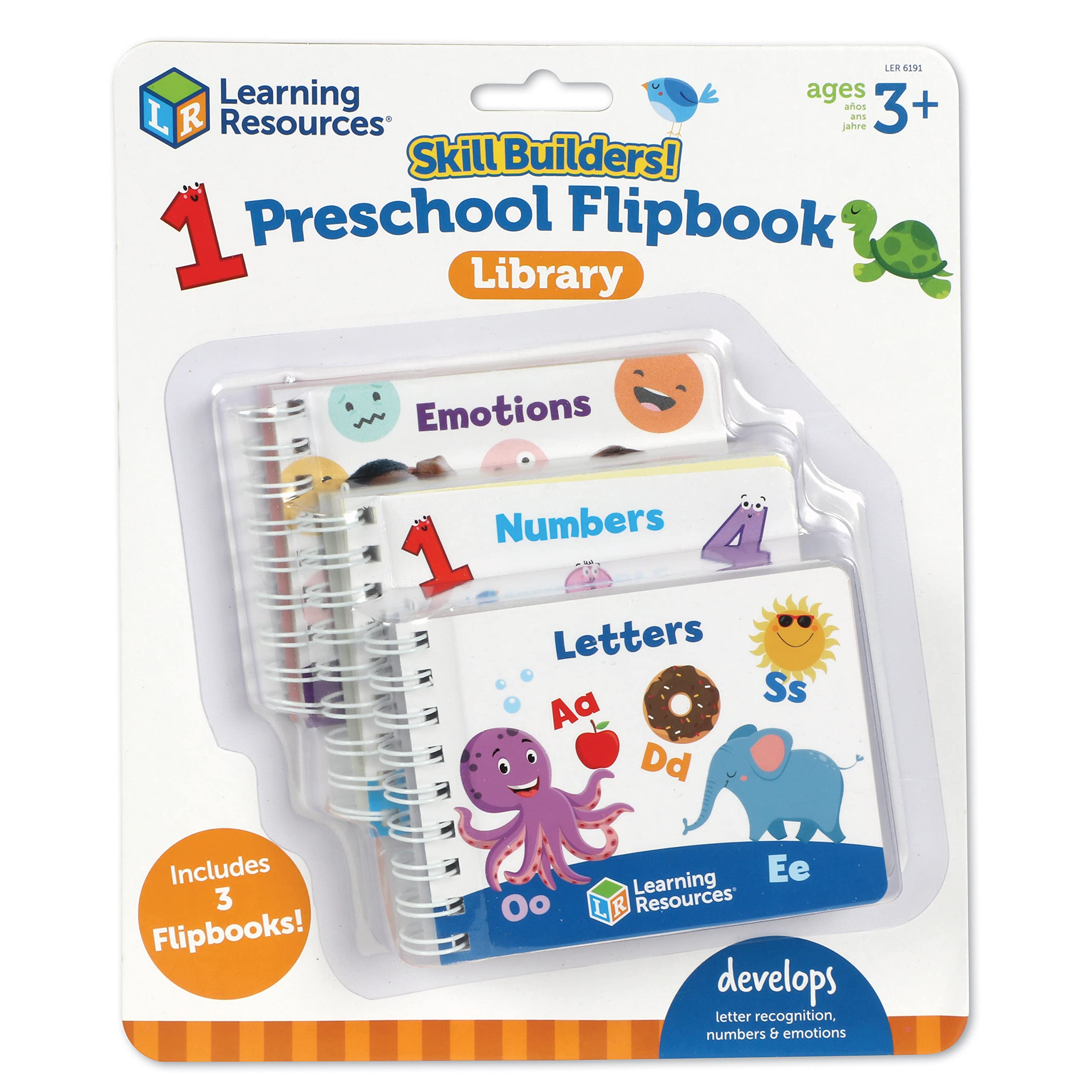 Learning Resources Skill Builders! Preschool Flipbooks -3 Pieces, Ages 3+, Preschool Learning Activities, ABC and Numbers for Toddlers, Activity Book,Back to School