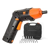WEN 49140 4V Max Lithium Ion Rechargeable Cordless Electric Screwdriver and Flashlight with Carrying Case and 40+ Accessories