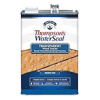 Thompson’s WaterSeal Transparent Waterproofing Wood Stain and Sealer, Desert Tan, 1 Gallon