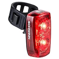 Schwinn Rechargeable Bike Tail Light, 80 Lumens, Enhanced 24/7 Visibility, Type-C USB, 36 Foot Beam Distance, Bicycle Accessory