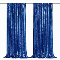 Royal Blue Sequin Backdrop Curtains 2 Packs 2ftx8ft Sparkly Backdrop Fabric Glitter Backdrop for Party Ceremony Wedding Background Decoration