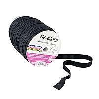 Stretchrite 1PSS1102BLCK Stretchrite 3/4-Inch by 75-Yard Black Non-Roll Woven Polyester Elastic Spool