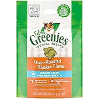 Greenies Feline Adult Natural Dental Care Cat Treats, Over Roasted Chicken Flavor, 2.1oz. Pouch
