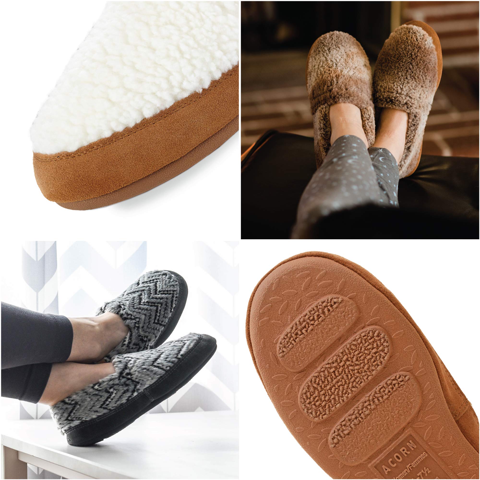 Acorn Women's Moc Slipper - Cozy Memory Foam Moccasins for Women, Cute House Shoes with Cloud Like Support and Indoor / Outdoor Sole