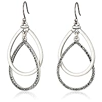 Lucky Brand Pave Double Hoop Earrings, Silver, One Size