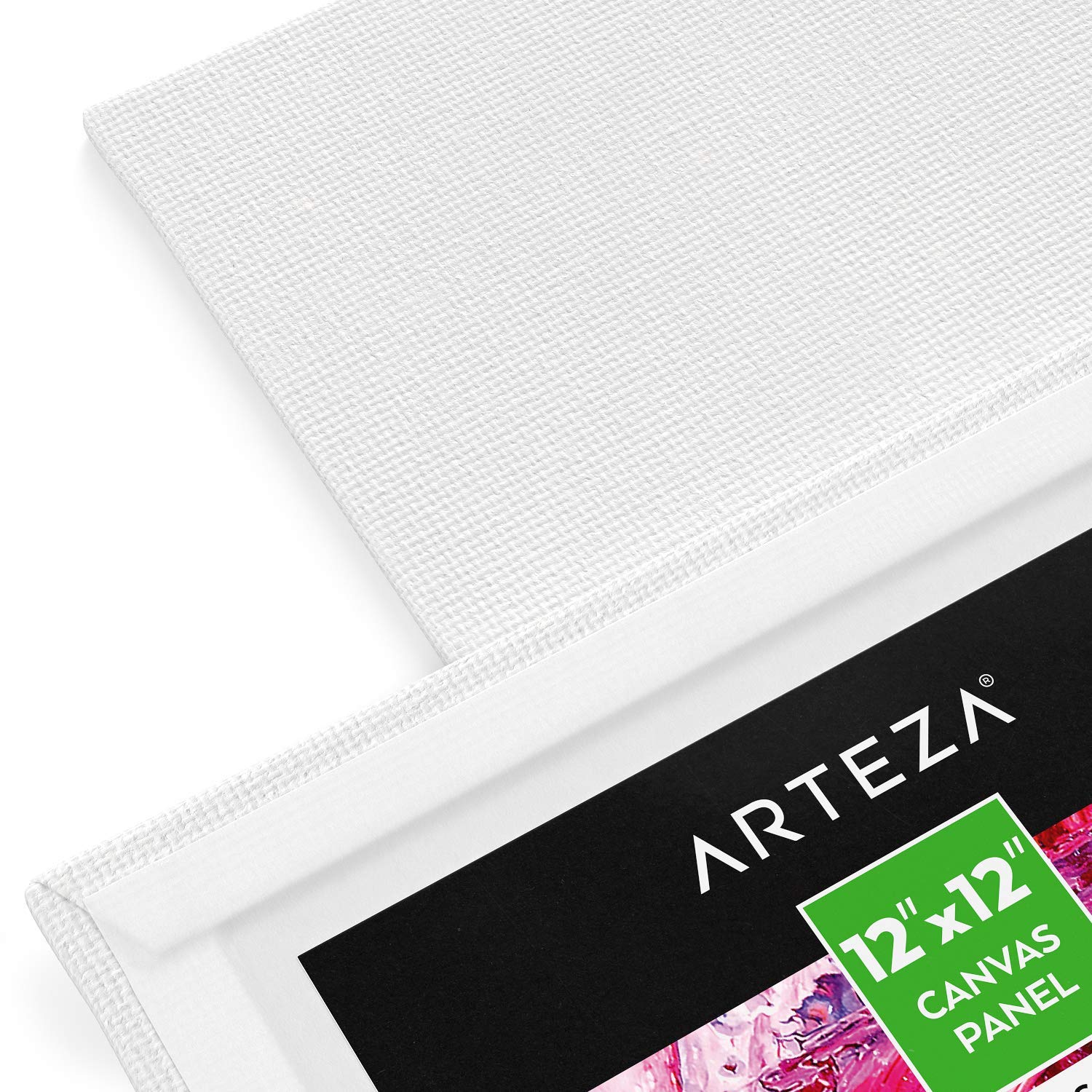 ARTEZA Canvases for Painting, Bulk Pack of 14, 12 x 12 Inches, Primed, 100% Cotton Blank Art Canvas Boards for Acrylic Pouring and Oil Painting, Art Supplies for Adults and Teens