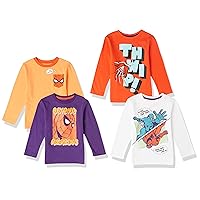 Disney | Marvel | Star Wars Boys and Toddlers' Long-Sleeve T-Shirts (Previously Spotted Zebra), Pack of 4
