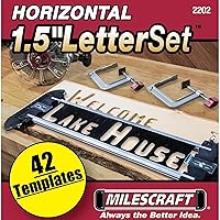 Milescraft 2202 Horizontal Character Template Set 1.5in (42 piece) Router Template set for Sign Making