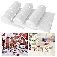 3 Pack Snow Blanket Roll- Fake Snow Blankets (8ftx3ft in Each) for Christmas Decorations,Artificial Snow Carpet Thick Soft and Fake Snow Cover for Xmas Winter Decor.