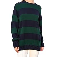 Women Y2K Striped Sweater Knit Oversized Long Sleeve Pullover Sweaters 90S Harajuku Preppy E-Girl Streetwear